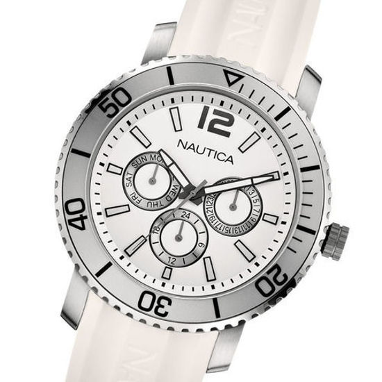 Imagen de Reloj Nautica A16641g Multifuncion Acero Malla Caucho